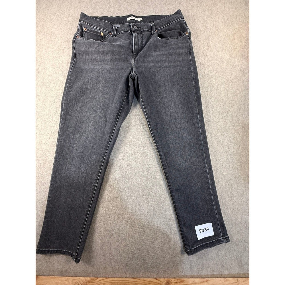 Levis Boyfriend Jeans Womens 31 Faded Black Mid Rise Relaxed Tapered Denim P1234